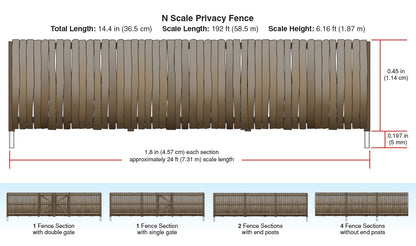 Woodland Scenics A2995 N Scale Privacy Fence