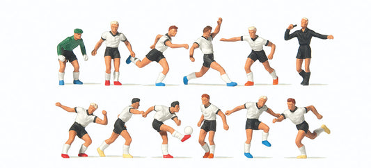 Preiser 10758 HO Scale Soccer Team with Referee Figure Set
