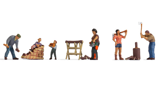 Noch 15616 HO Scale Wood Cutters Figure Set, 6 Figures