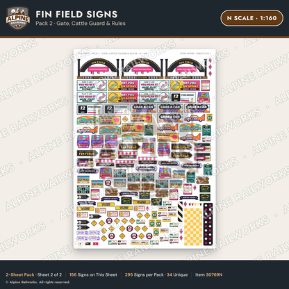 Alpine Railworks 30769N N Scale Roadside Signs - Buried Car Art