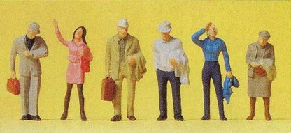 Preiser 14088 HO Scale Passengers Waiting pkg(6)