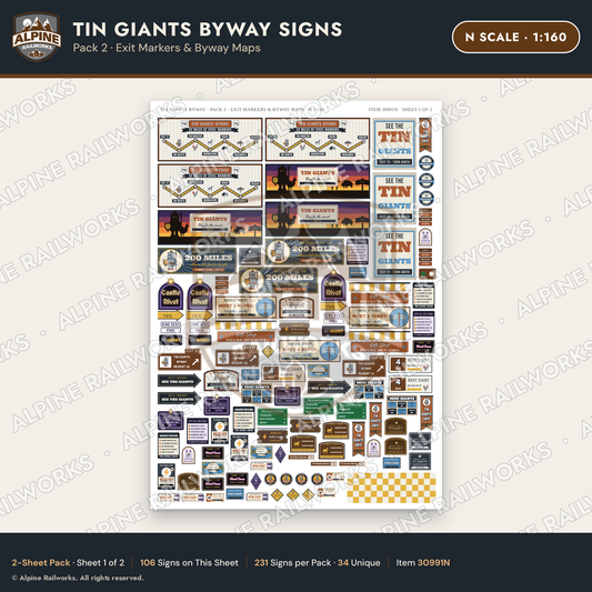 Alpine Railworks 30991N N Scale Roadside Signs - Scrap Metal Giants