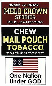 Blair Line 2254 HO Scale Barn Sign Decals Melo Crown, Mail Pouch, One Nation