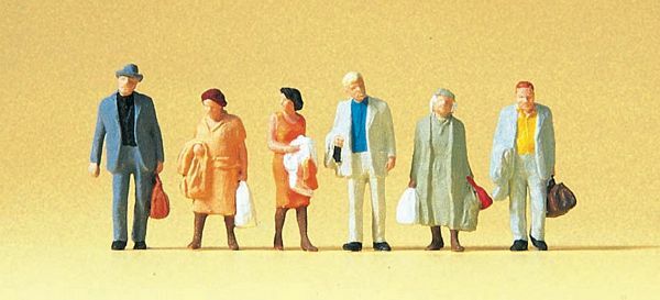 Preiser 14027 HO Scale Pedestrians -- Passengers w/Bags