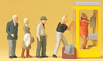 Preiser 10523 HO Scale Pedestians Waiting Persons At The Telephone