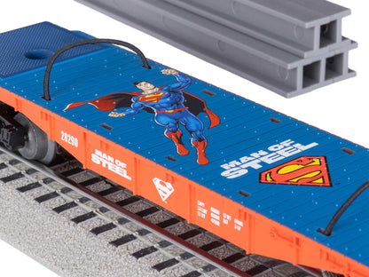 Lionel 6-2428290 O Gauge Superman Steel I-Beam Flatcar