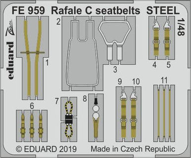 Eduard FE959 1/48 Rafale C Seatbelts Steel for Revell