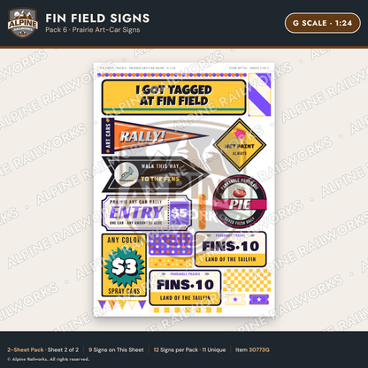 Alpine Railworks 30773G G Scale Roadside Signs - Buried Car Art