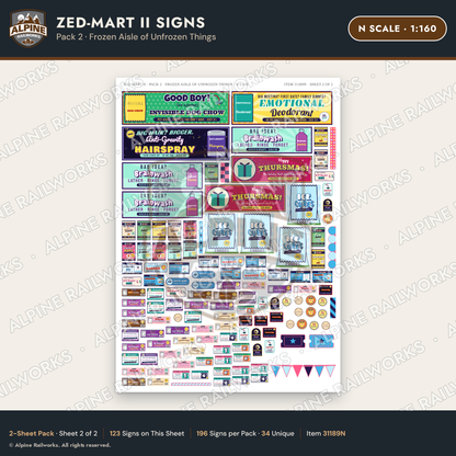 Alpine Railworks 31189N N Scale Grocery Store Signs - Funny Products