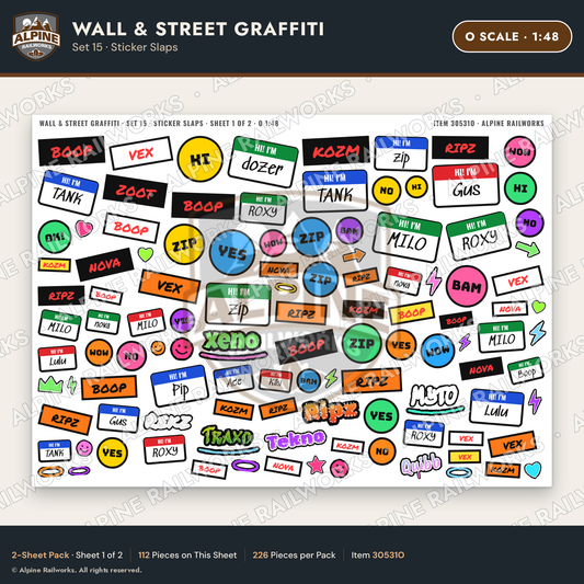 Alpine Railworks 30531O O Scale Wall & Street Graffiti Cut-Outs