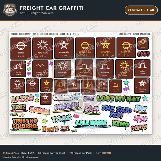 Alpine Railworks 30527O O Scale Freight Car Graffiti Cut-Outs