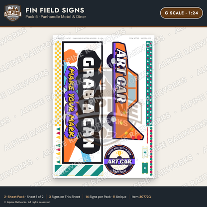 Alpine Railworks 30772G G Scale Roadside Signs - Buried Car Art