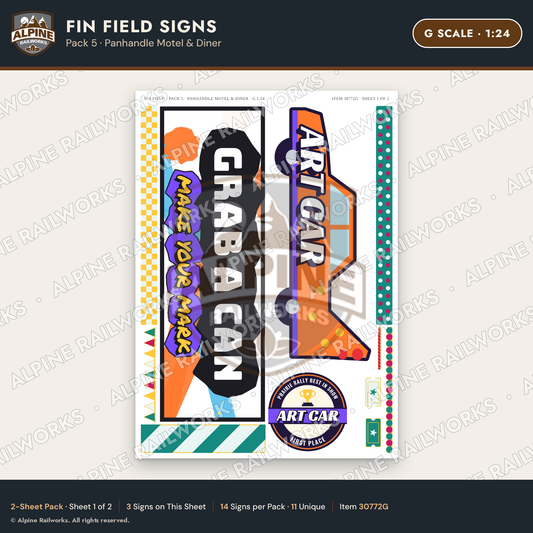Alpine Railworks 30772G G Scale Roadside Signs - Buried Car Art