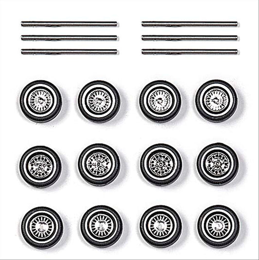 Busch 49959 HO Scale Noble Spoke Wheel & Whitewall Tire Set