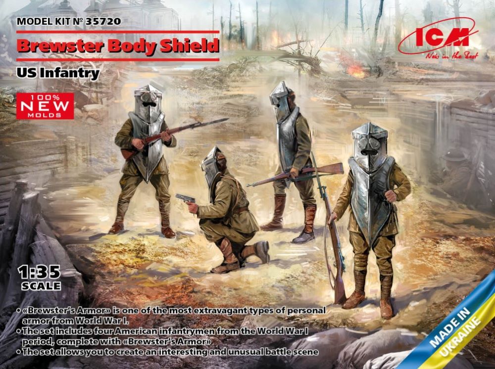 ICM Models 35720 1/35 WWI US Infantry in Brewster Body Shield (4)