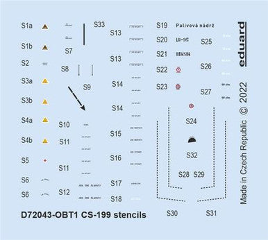 Eduard D72043 1/72 Decal CS-199 Stencils for Eduard