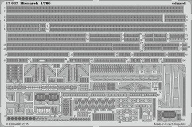 Eduard 17037 1/700 Bismarck for RMG Photo Etch Detail Set