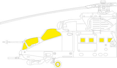 Eduard EX842 1/48 Mask Mi24D for TRP Canopy Mask Set