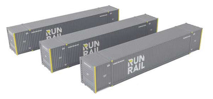 Walthers SceneMaster 18506 HO 53' Container 3-Pack Run Rail