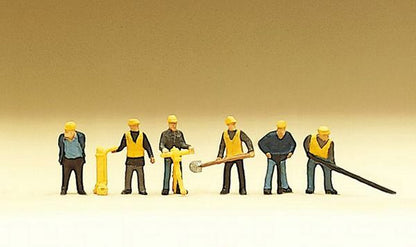 Preiser 79035 N Scale Railroad Personnel Track Maintenance pkg(6)