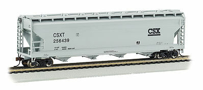 Bachmann 17501 HO Scale Silver Series(R) 56' ACF Center-Flow Covered Hopper - Ready to Run -- CSX Transportation #256439 (gray)