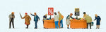 Preiser 10647 HO Scale Bargain Bin Shoppers 10 Shoppers & Bins