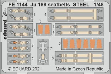 Eduard FE1144 1/48 Ju 188 Seatbelts Steel for Revell