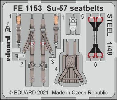 Eduard FE1153 1/48 Su-57 Seatbelts Steel for Zvezda