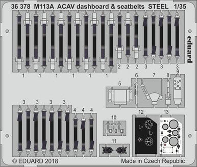 Eduard 36378 1/35 DasHBBard & Seatbelts M113A ACAV Steel for AFV