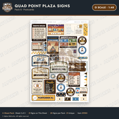 Alpine Railworks 31115O O Scale Roadside Signs - Four Corners