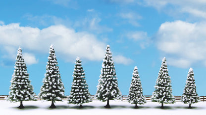Noch 25087 HO/TT/N/Z Scale Snow-Covered Fir Trees, 7-Pack