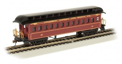 Bachmann 15104 HO Old-Time Passenger Coach w/Rounded-End Clerestory Roof Santa F