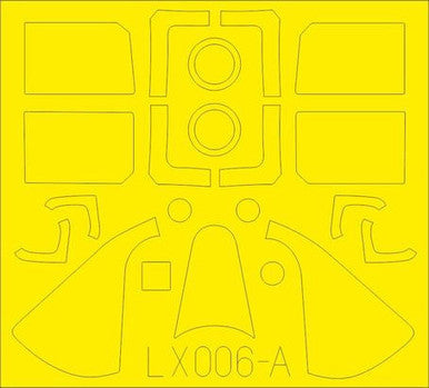 Eduard LX006 1/24 Mask F6F-5 TFace Canopy Mask Set for Airfix