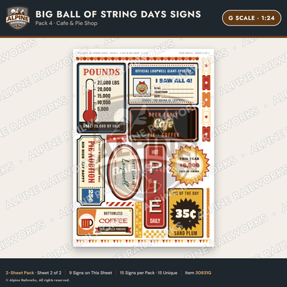 Alpine Railworks 30831G G Scale Roadside Signs - Giant Ball of Twine