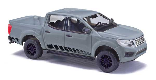 Busch 53711 HO Scale 2015 Nissan Navara Crew-Cab Pickup Truck - Assembled -- Gra