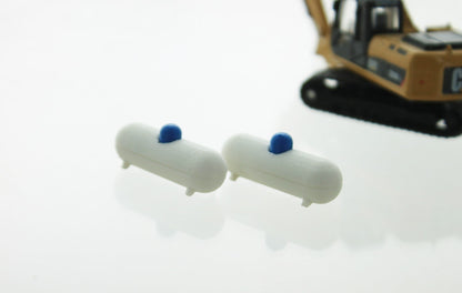 3D To Scale 87-320-WT 1/87 – Propane Tanks White Miniature Utility