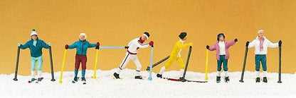Preiser 10312 HO Scale Recreation & Sports Cross-Country Skiers pkg(6)