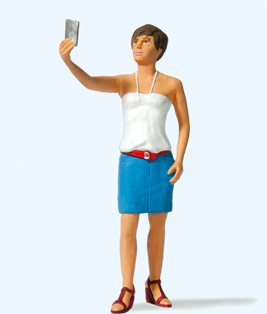 Preiser 45524 G Scale Woman Taking a Selfie Figure