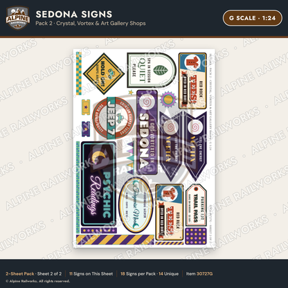 Alpine Railworks 30727G G Scale Tourist Signs - Sedona - Crystal