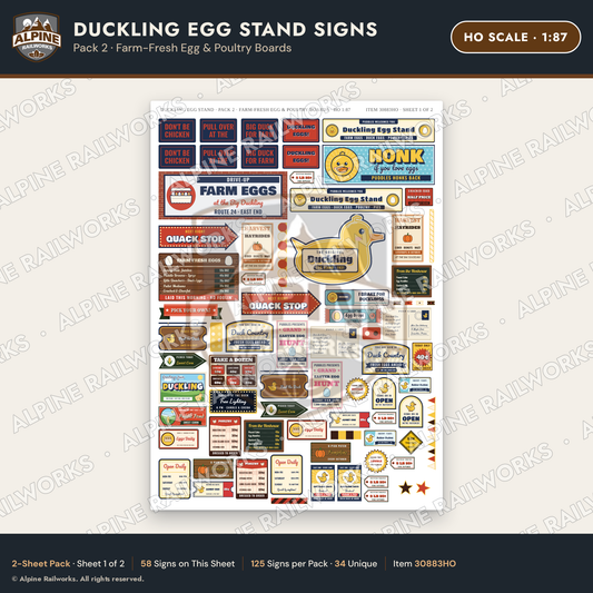 Alpine Railworks 30883HO HO Scale Roadside Signs - Giant Duck