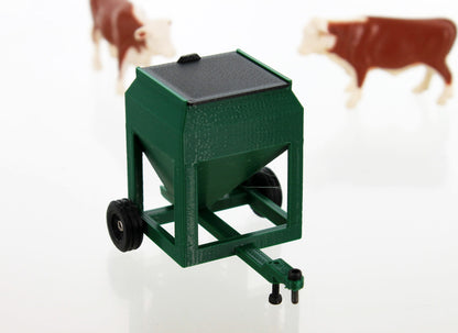 3D To Scale 64-346-GR 1/64 Portable Bulk Feed Bin Trailer, Green