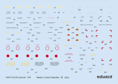 Eduard D48110 1/48 Decal B-25J Stencils for HKM