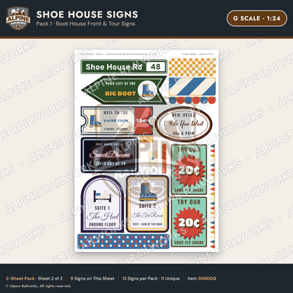 Alpine Railworks 30900G G Scale Roadside Attraction Signs - Shoe House