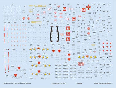 Eduard D32009 1/32 Decal Tornado GR.4 Stencils for Italeri/Revell