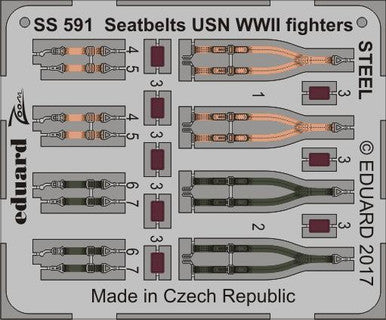 Eduard SS591 1/72 Seatbelts USN WWII Fighters STEEL Photo Etch