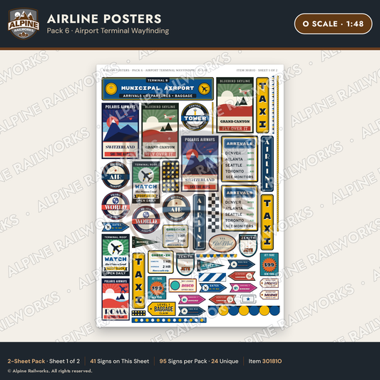 Alpine Railworks 30181O O Scale Airline Posters