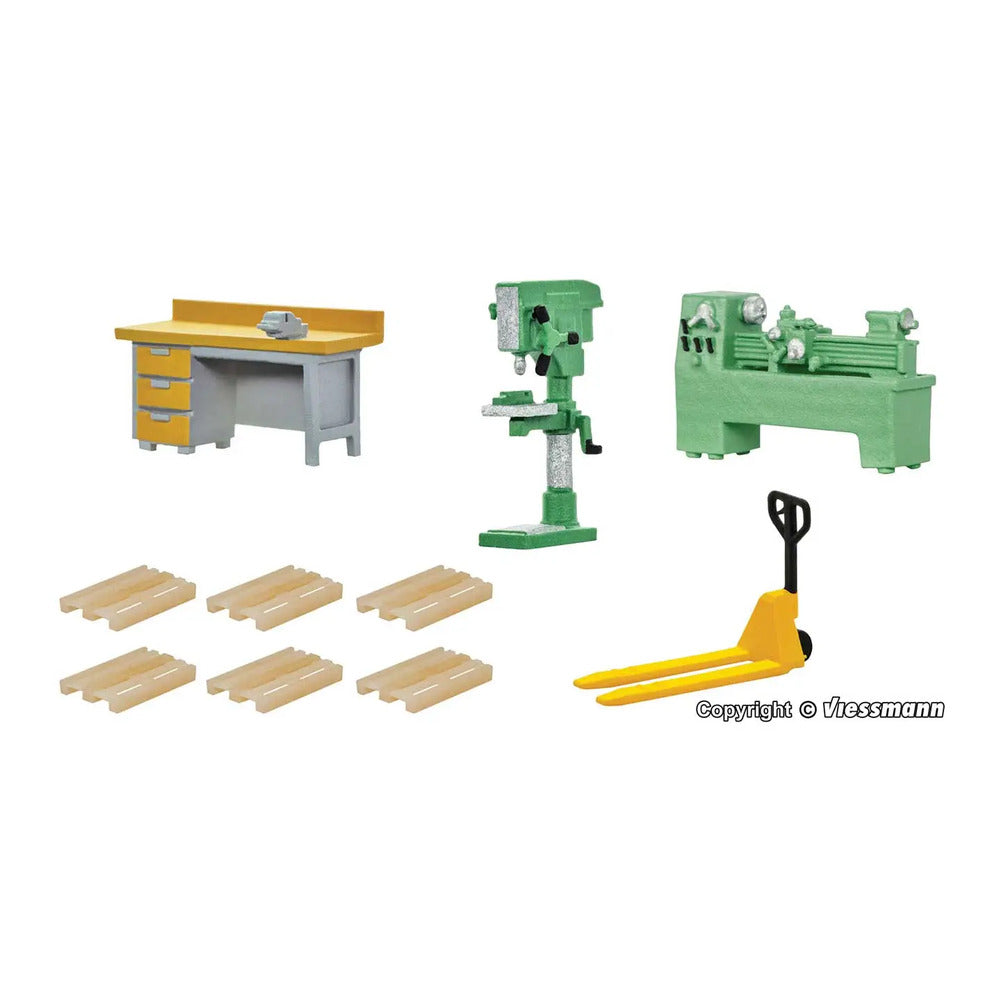 kibri 37495 n scale workshop interior details kit lathe drill press workb