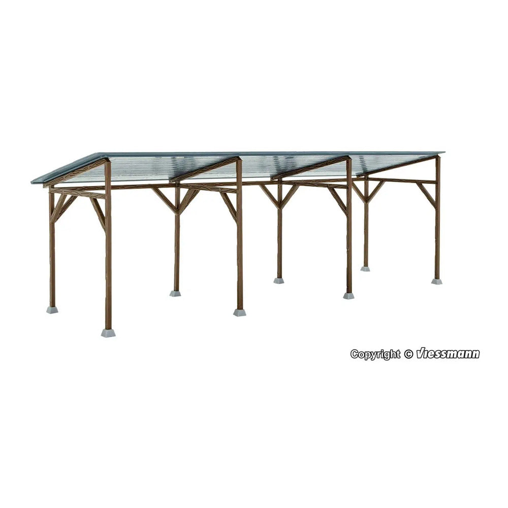 kibri 38349 ho scale wood carport shelter kit 19 3 x 6 5 x 6 8cm
