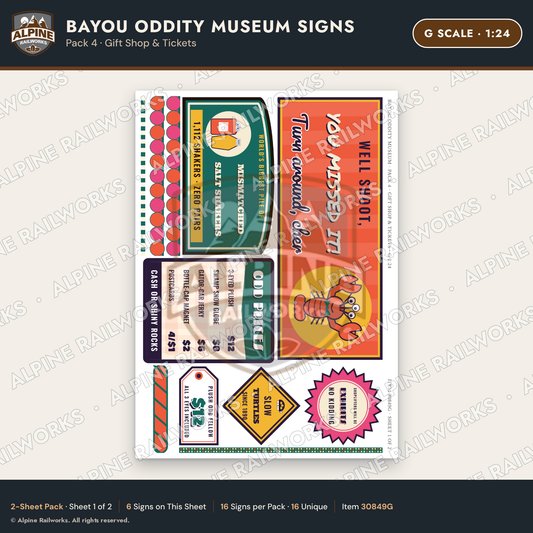Alpine Railworks 30849G G Scale Roadside Signs - Oddity Museum