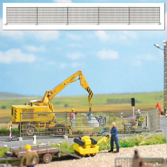 Busch 1024 HO Scale Wire Construction Fence Kit, 5 Sections